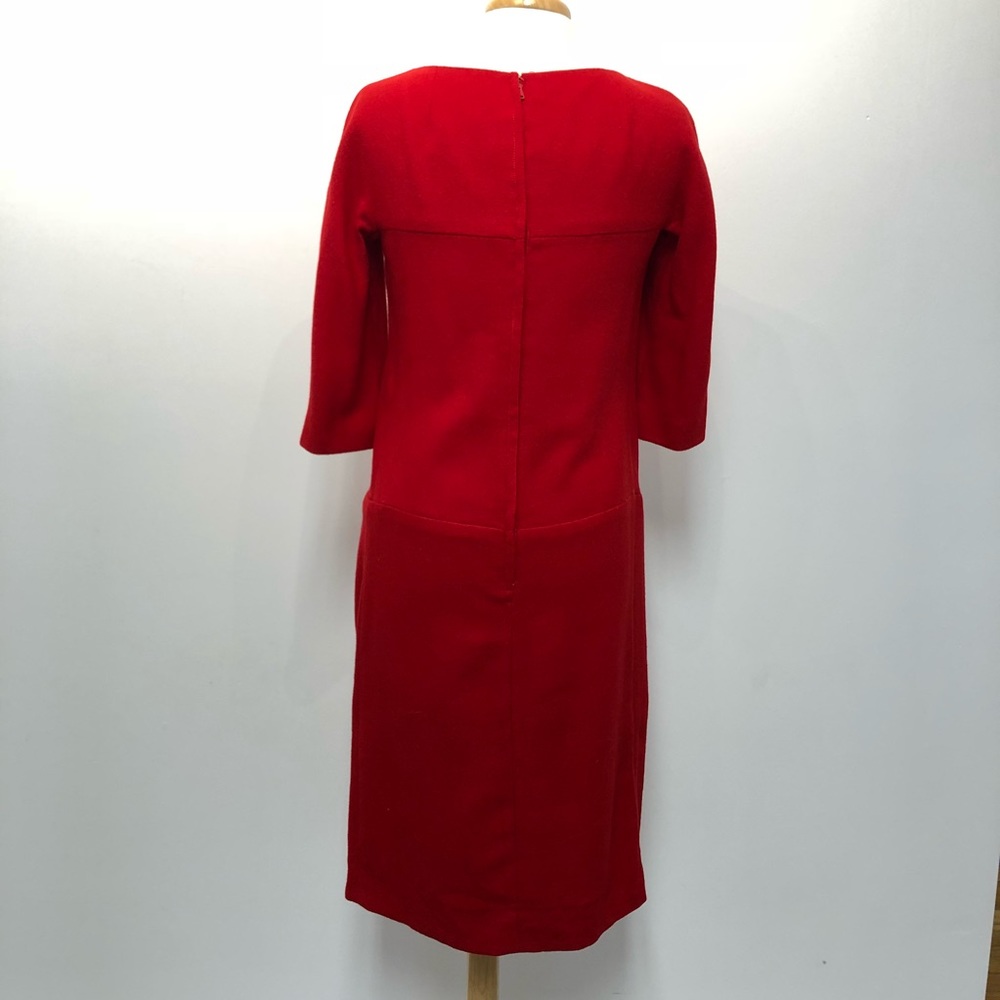 Vintage early 60s red wool Dress - Picture 2 of 8